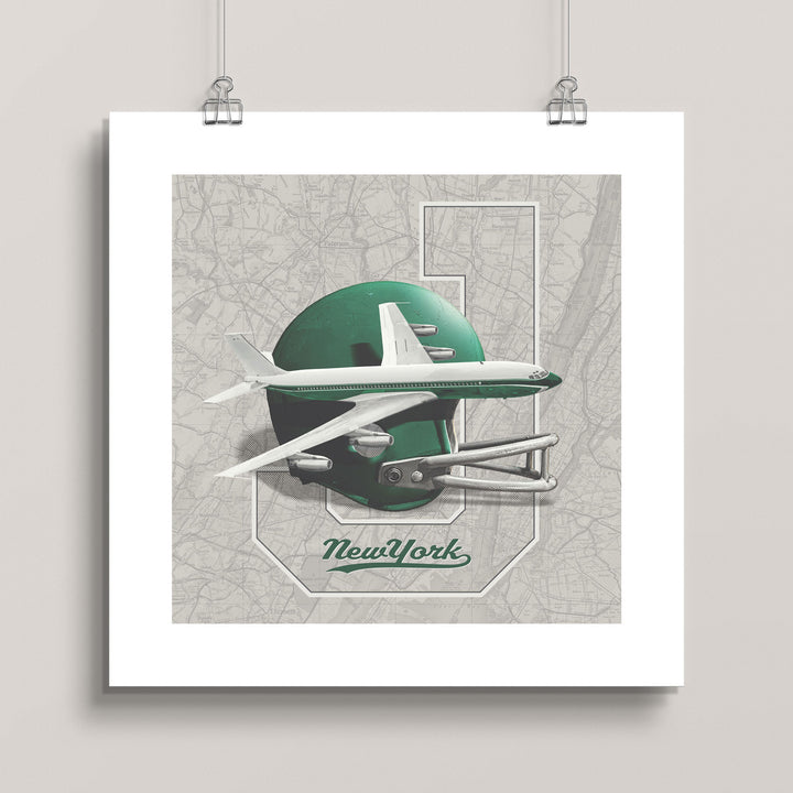 New York Jets Vintage Football Rivals wall art print