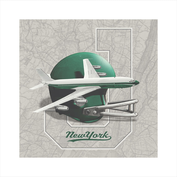 New York Jets Vintage Football Rivals wall art print