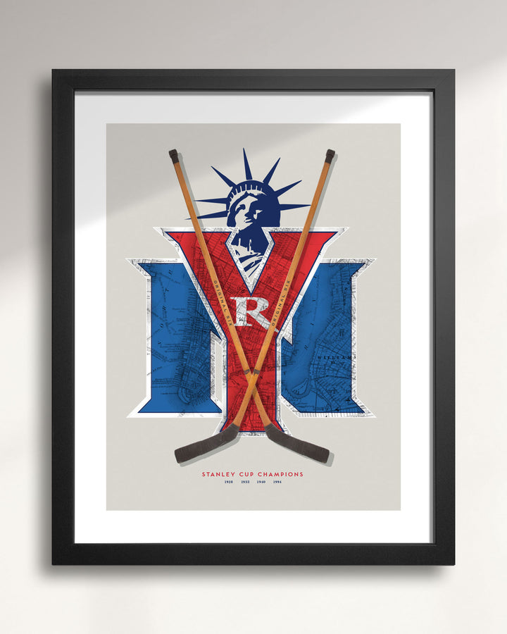 New York Rangers Vintage Hockey wall art