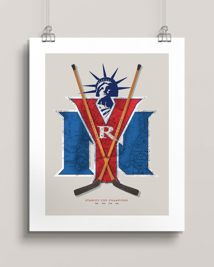 New York Rangers Vintage Hockey wall art
