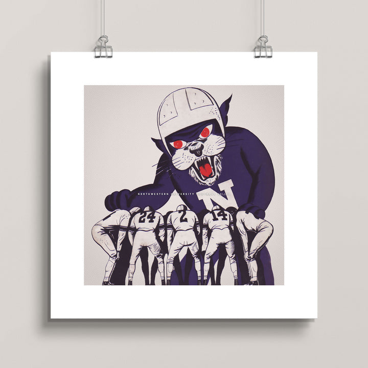 Northwestern Football Wild-eyed Willie wall art print