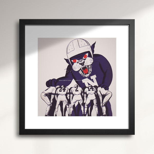 Northwestern Football Wild-eyed Willie wall art print