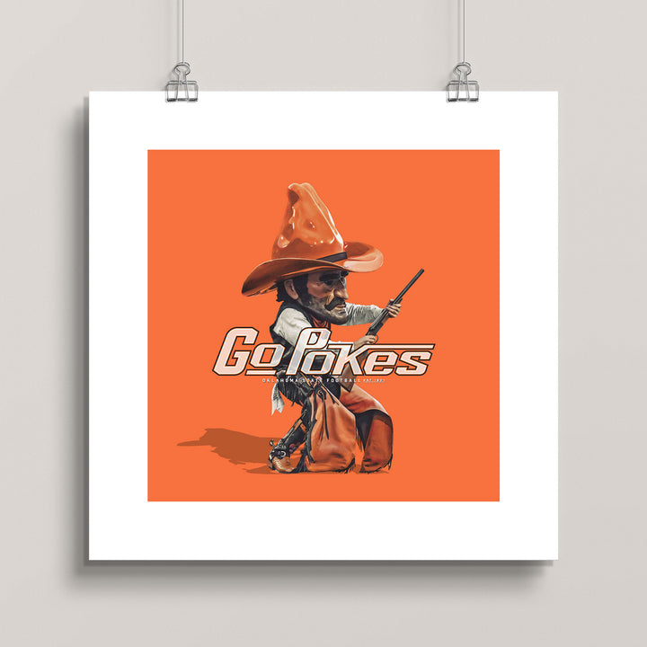 Oklahoma State: Pistol Pete Pride wall art print