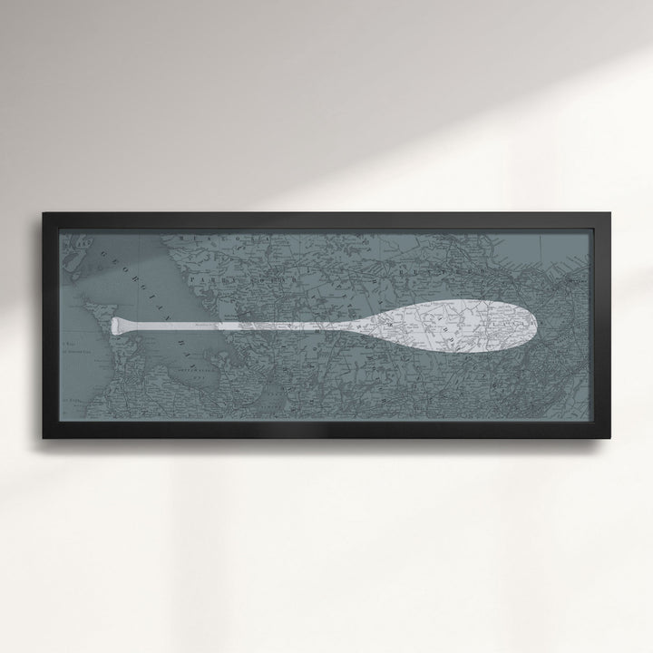 Ontario Cottage Country Map Paddle wall art