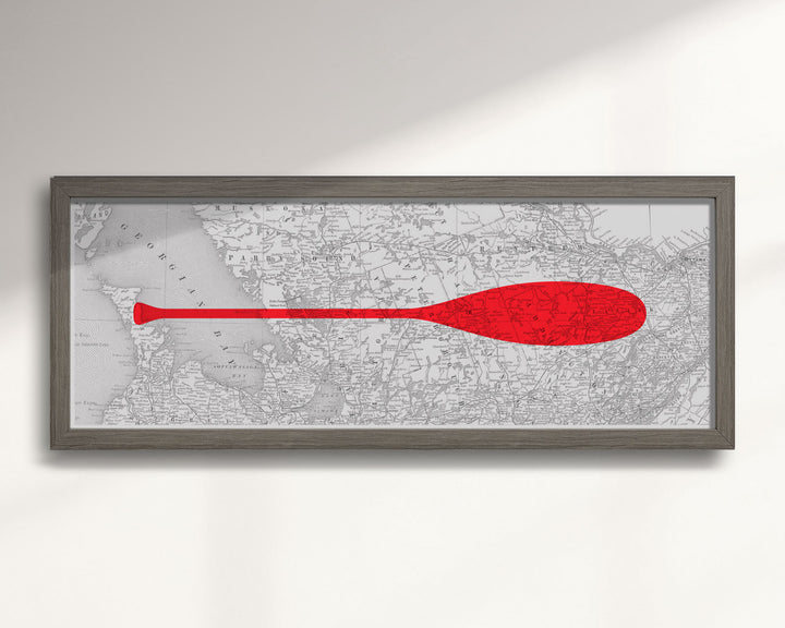 Ontario Cottage Country Map Paddle wall art