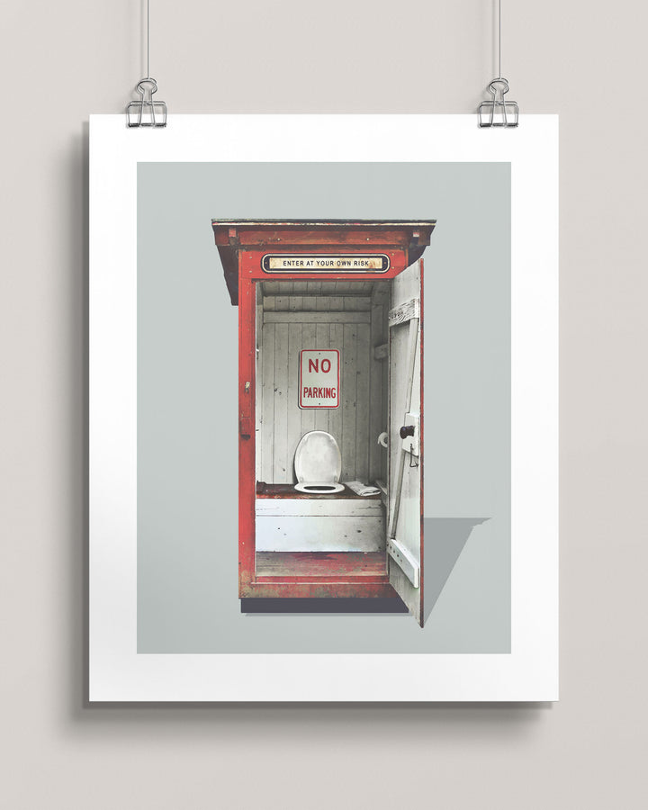 Outhouse: No Parking wall art