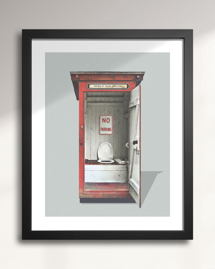 Outhouse: No Parking wall art