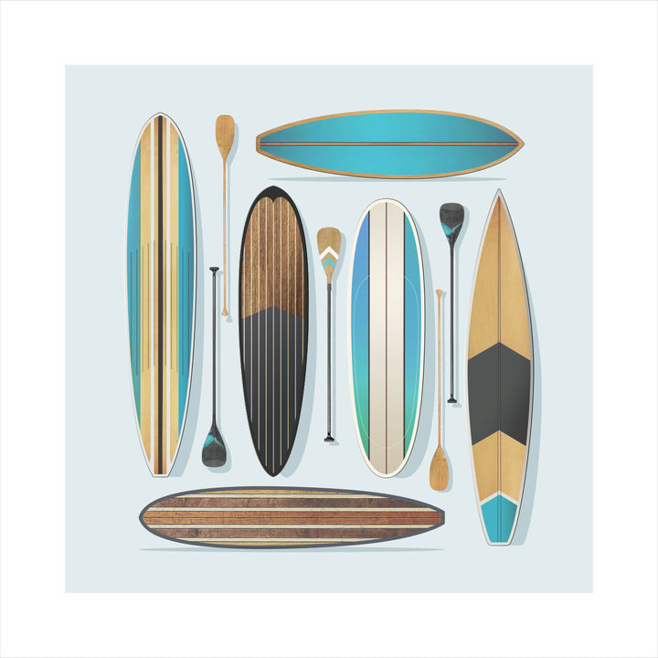 S'up (Stand-up Paddle Board) Profiles Cottage Wall Art by ManMade Art ...