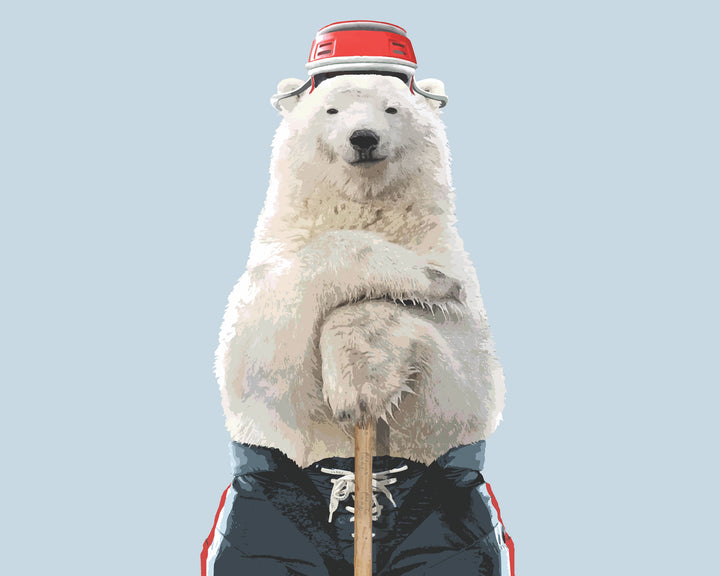 Polar Ice Hockey Bear wall art