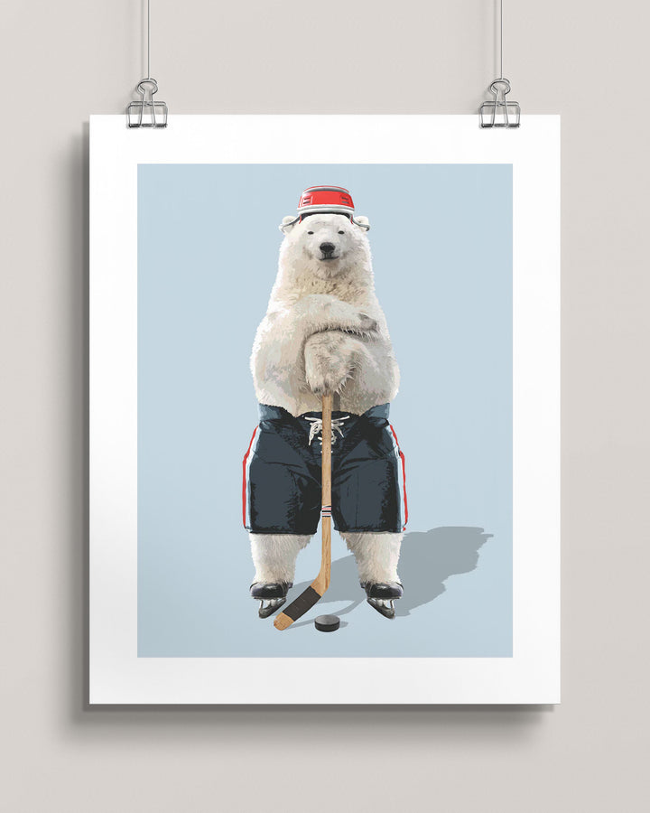 Polar Ice Hockey Bear wall art