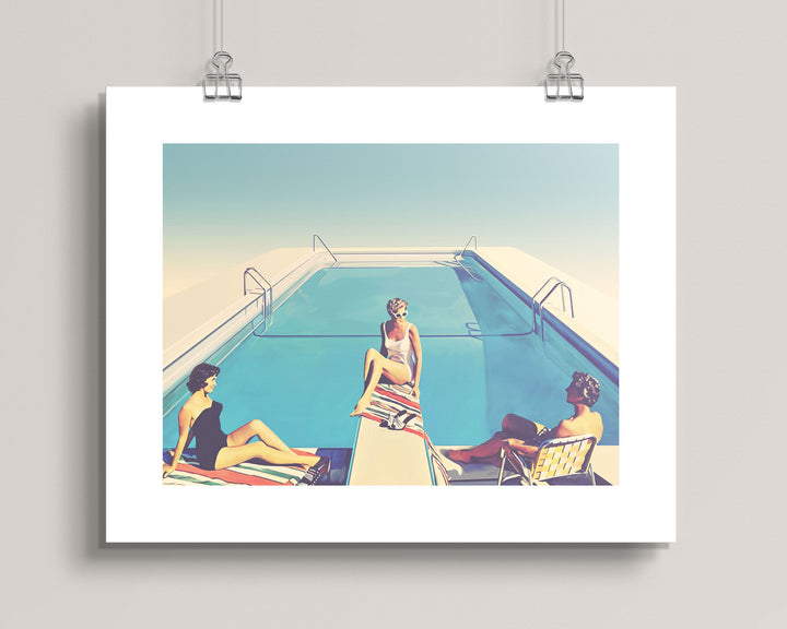 Poolside Glam-girls art print