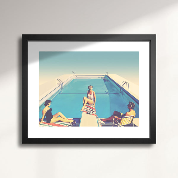 Poolside Glam-girls art print