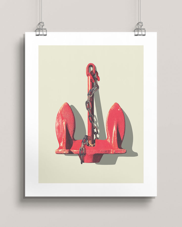 Red Anchor Wall Art
