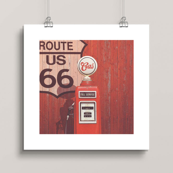 Route 66 Vintage Gas Station wall art print