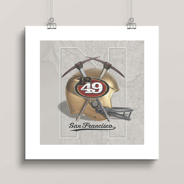 San Francisco 49ers Vintage Football wall art print