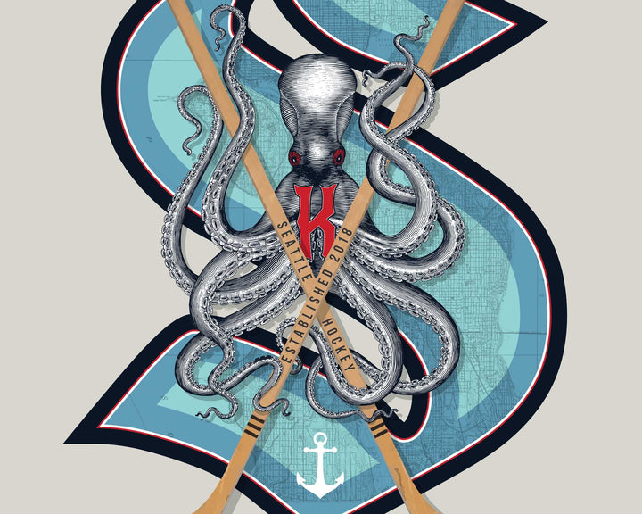Seattle Kraken Vintage Hockey wall art
