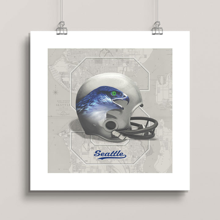 Seattle Seahawks Vintage Football wall art print