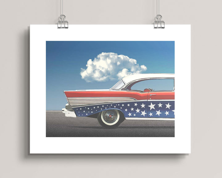 Star-spangled ’57 Chevy art print