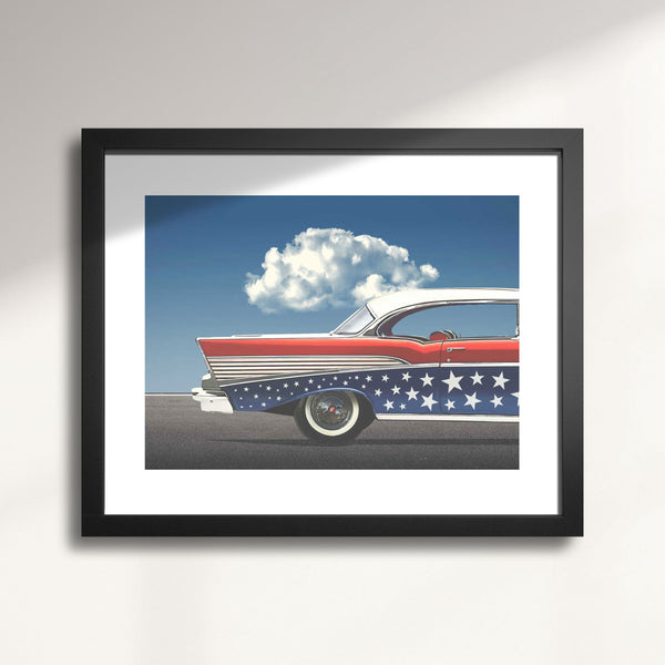 Star-spangled ’57 Chevy art print