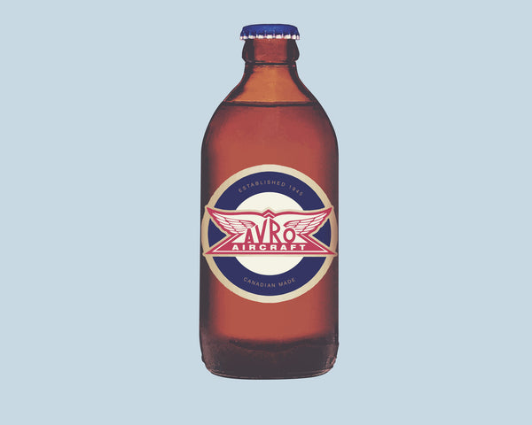 Vintage AVRO Canada Stubby Beer Bottle wall art