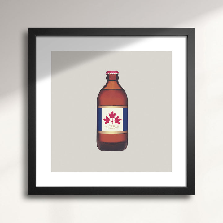 Vintage 'Lester Pearson Flag' Stubby Beer Bottle wall art