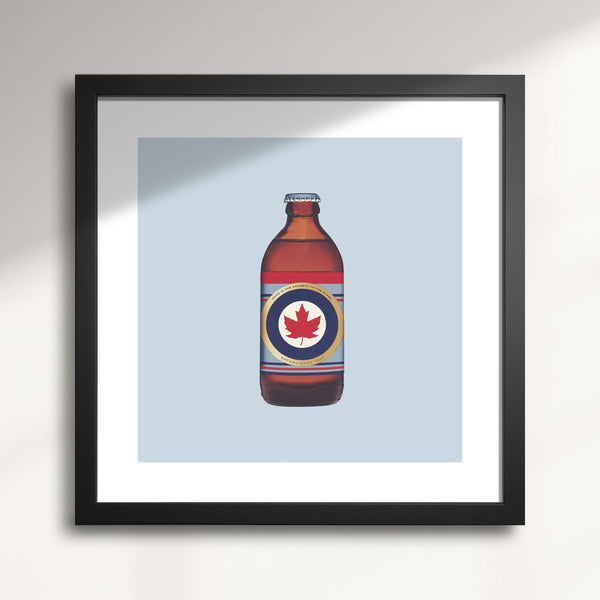Vintage 'RCAF Roundel' Stubby Beer Bottle wall art