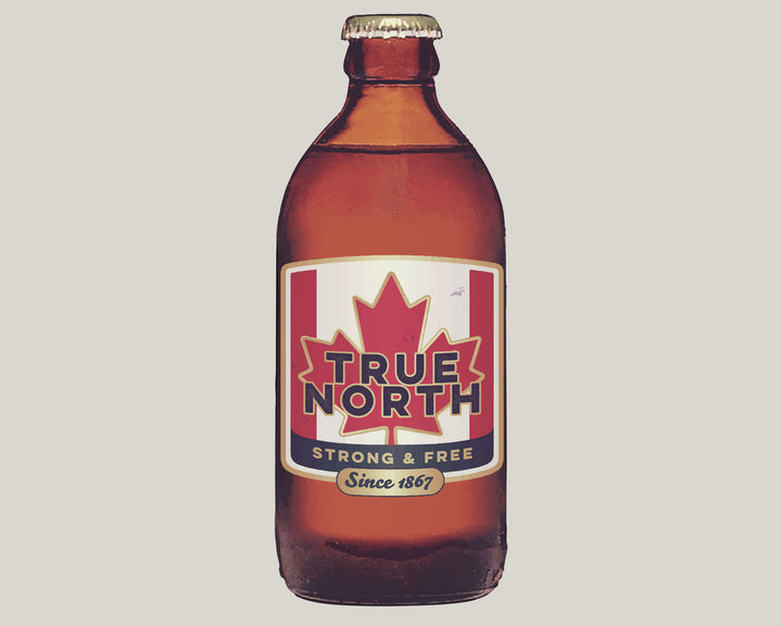 "True North Strong & Free" Vintage Stubby wall art