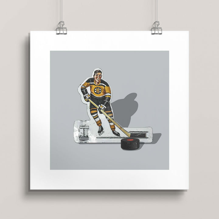 Vintage Table Hockey-Boston Bruins Player Wall Art