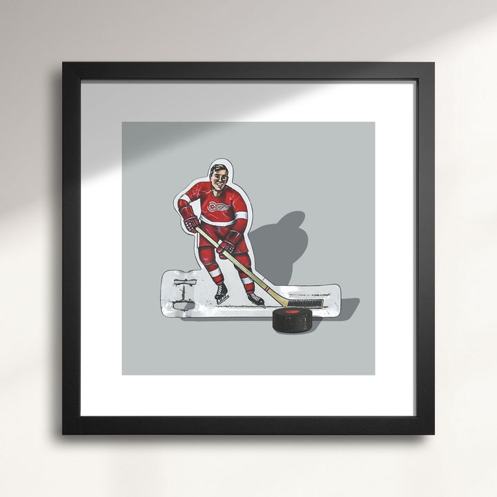 Vintage Table Hockey-Detroit Rew Wings Player Wall Art