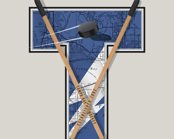 Tampa Bay Lightning Vintage Hockey wall art
