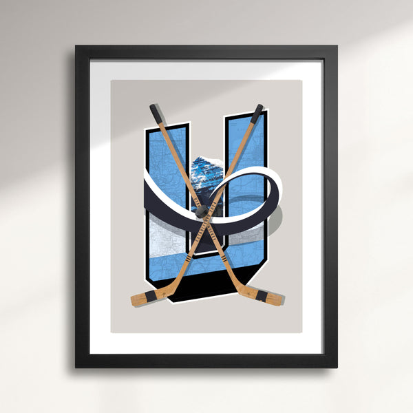 Utah Mammoth Vintage Hockey wall art print