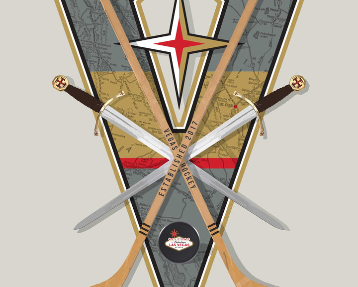 Vegas Golden Knights Vintage Hockey wall art