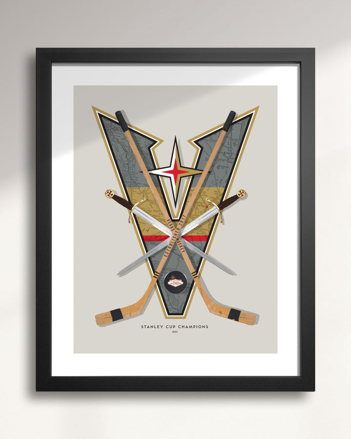 Vegas Golden Knights Vintage Hockey wall art