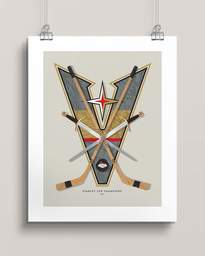 Vegas Golden Knights Vintage Hockey wall art