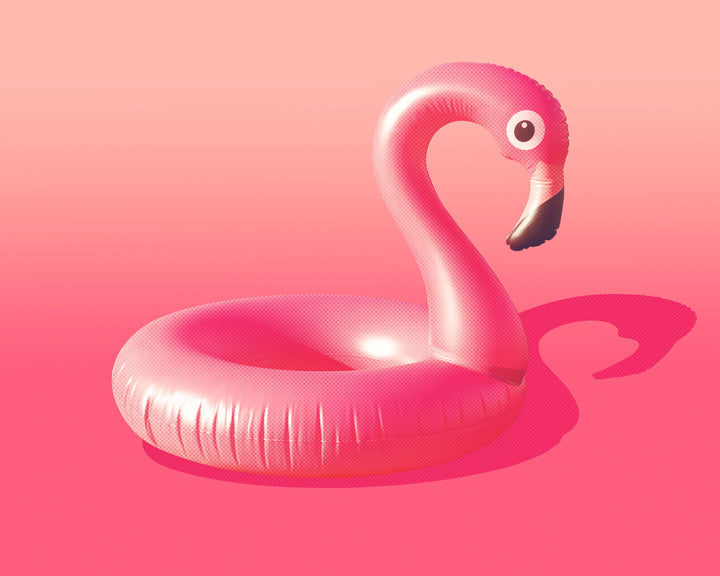 Drifting Diva—Pink Flamingo Float Wall Art