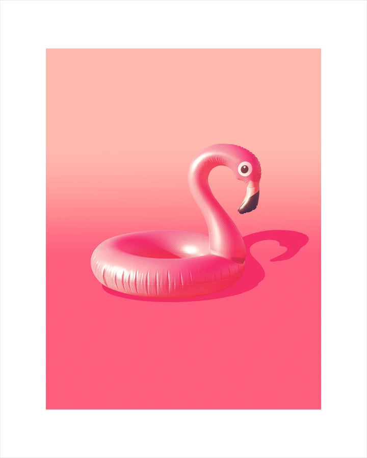 Drifting Diva—Pink Flamingo Float Wall Art