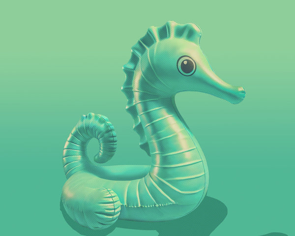 Retro Rider—Sea Horse Float Wall Art