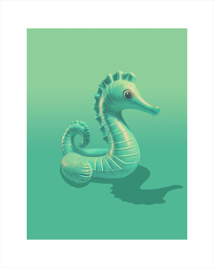 Retro Rider—Sea Horse Float Wall Art