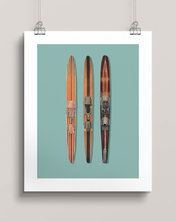 Vintage Slalom Waterskis wall art