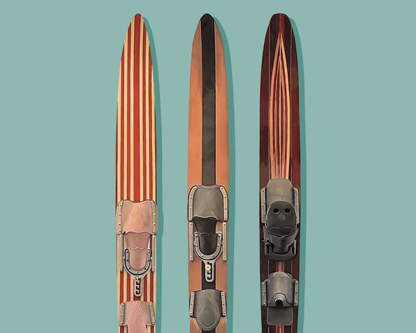 Vintage Slalom Waterskis wall art