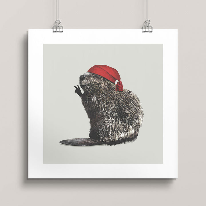 Voyageur Beaver—Peace Out wall art