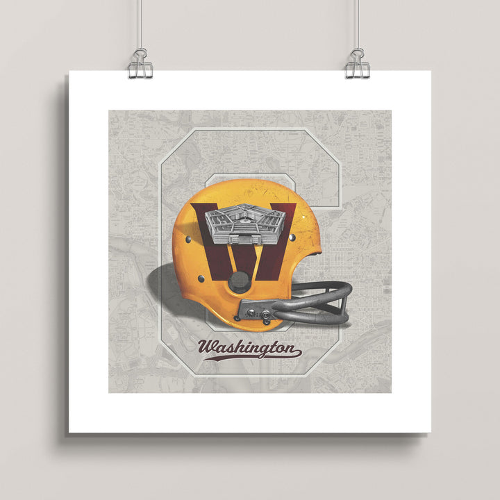 Washington Commanders Vintage Football wall art print