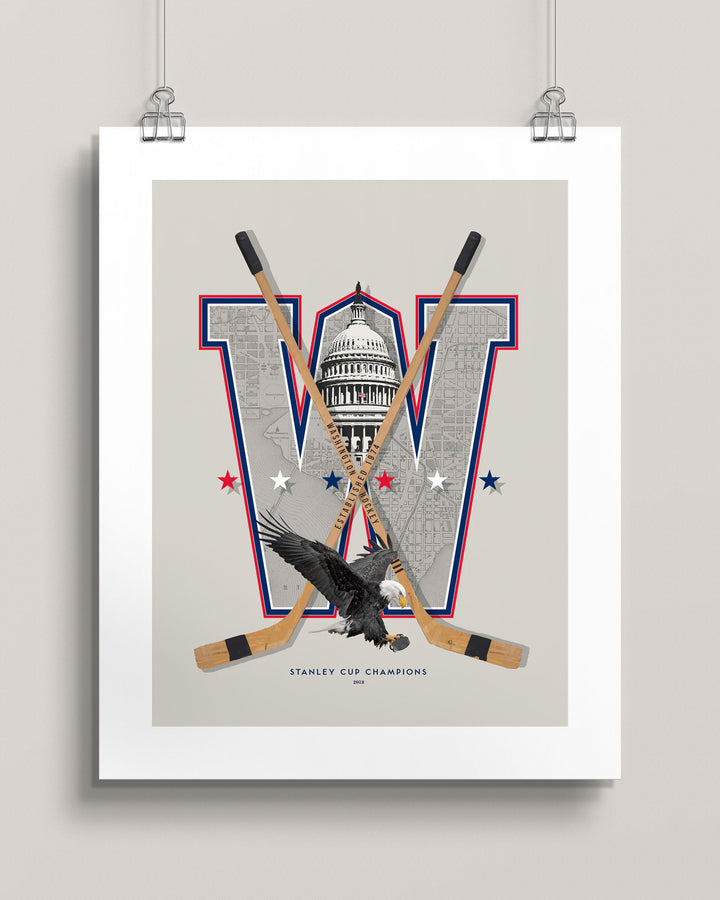 Washington capitals Vintage Hockey wall art
