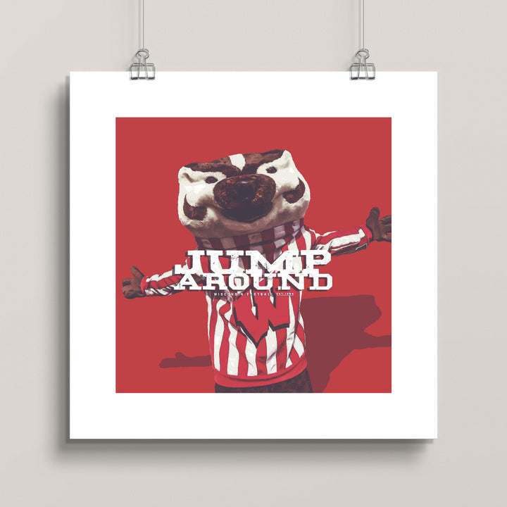 Wisconsin Badgers: Jump Around wall art print