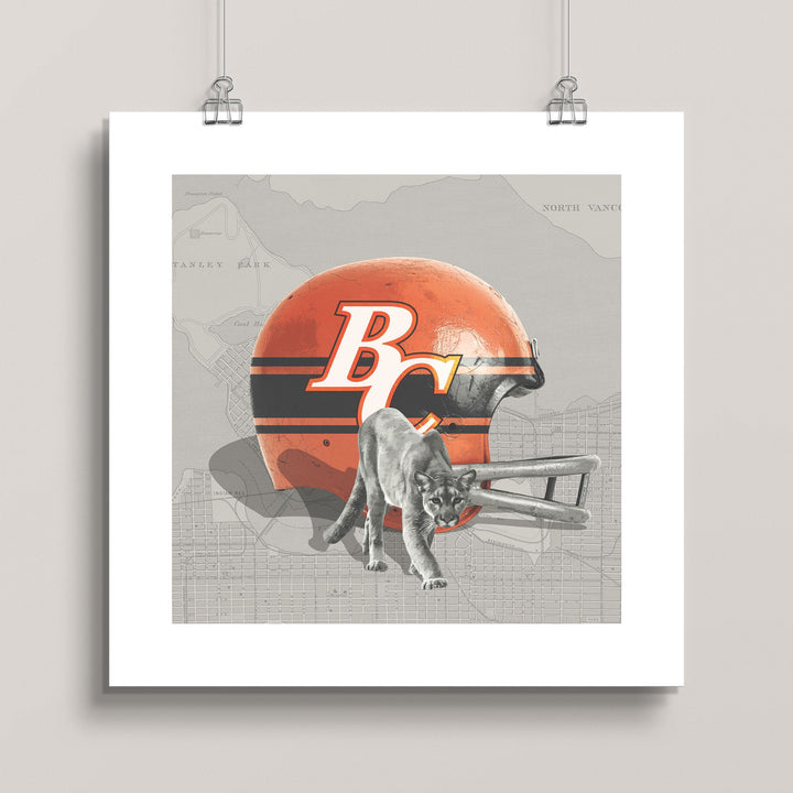 BC Lions-Inspired Vintage CFL Football wall art print