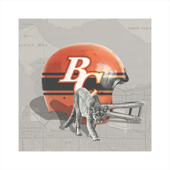 BC Lions-Inspired Vintage CFL Football wall art print