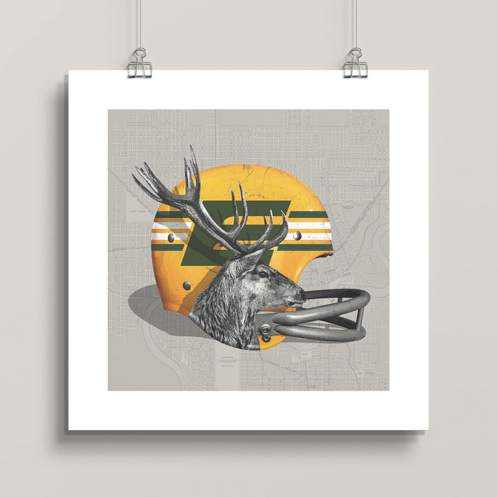 Edmonton Elks-Inspired Vintage CFL Football wall art print