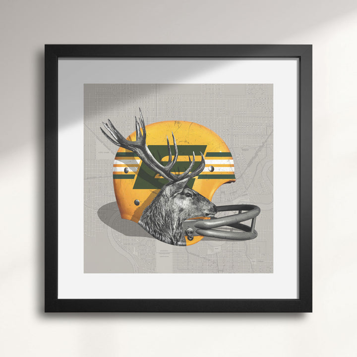 Edmonton Elks-Inspired Vintage CFL Football wall art print