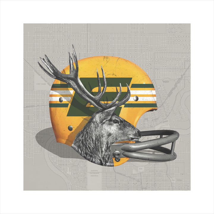 Edmonton Elks-Inspired Vintage CFL Football wall art print