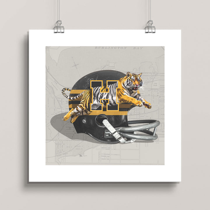 Hamilton Tiger-Cats Inspired Vintage CFL Football wall art print